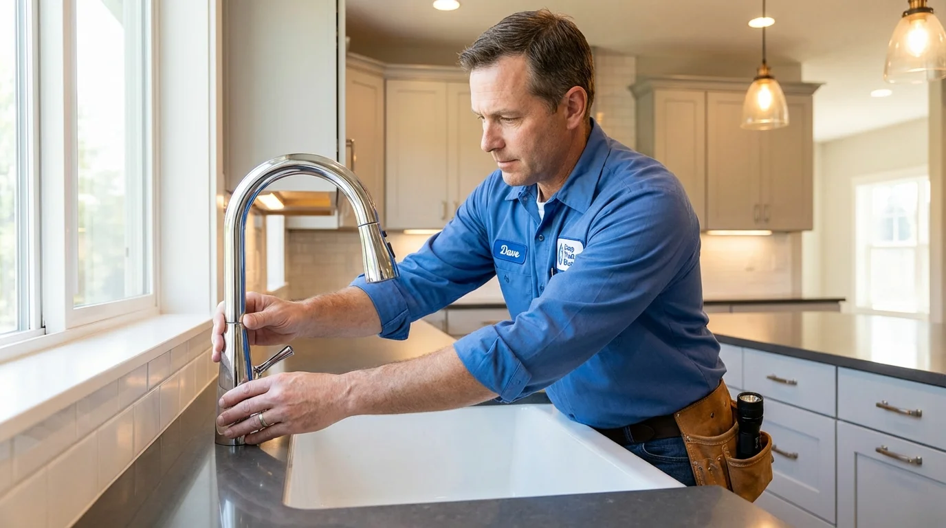 Kitchen faucet installation by Johns Plumbing LLC in Menasha