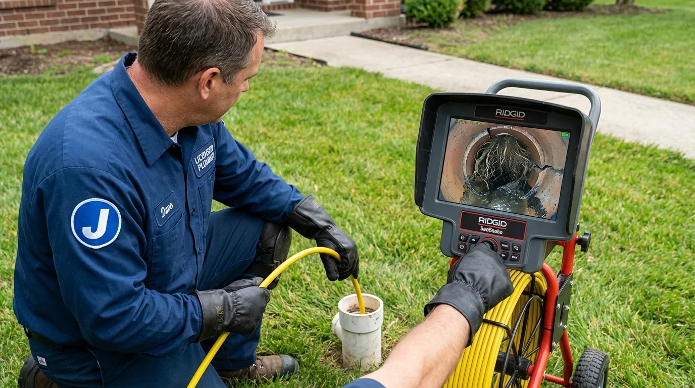 Sewer camera inspection being performed by Johns Plumbing LLC in Menasha